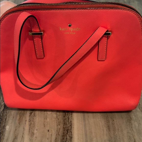 Kate Spade Coral Satchel with Tassels EUC purse shoulder bag long strap hot pink - Picture 2 of 6